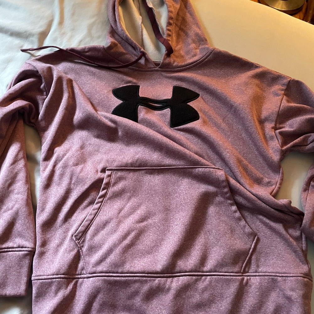 Women’s purple Under Armour Hoodie with black logo